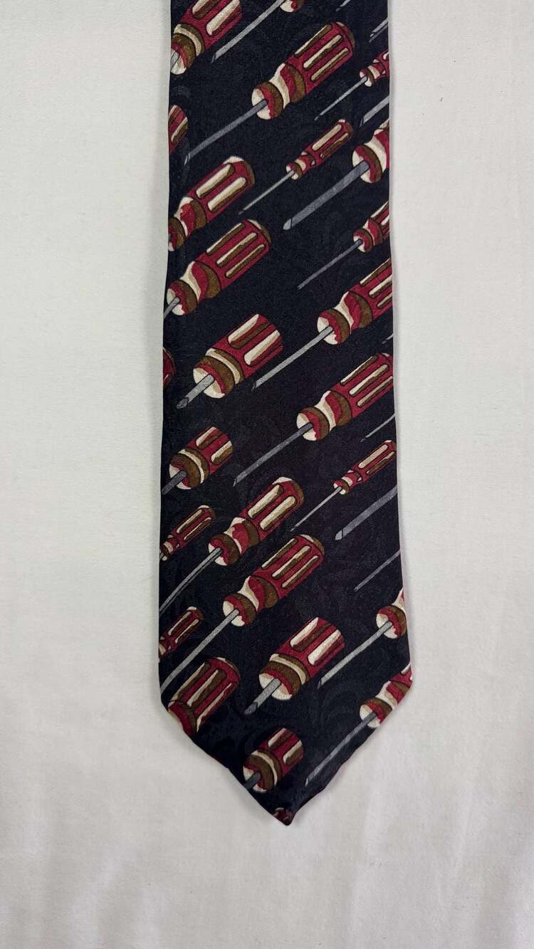 Y2K Home Improvement Flying Screwdrivers Neck Tie